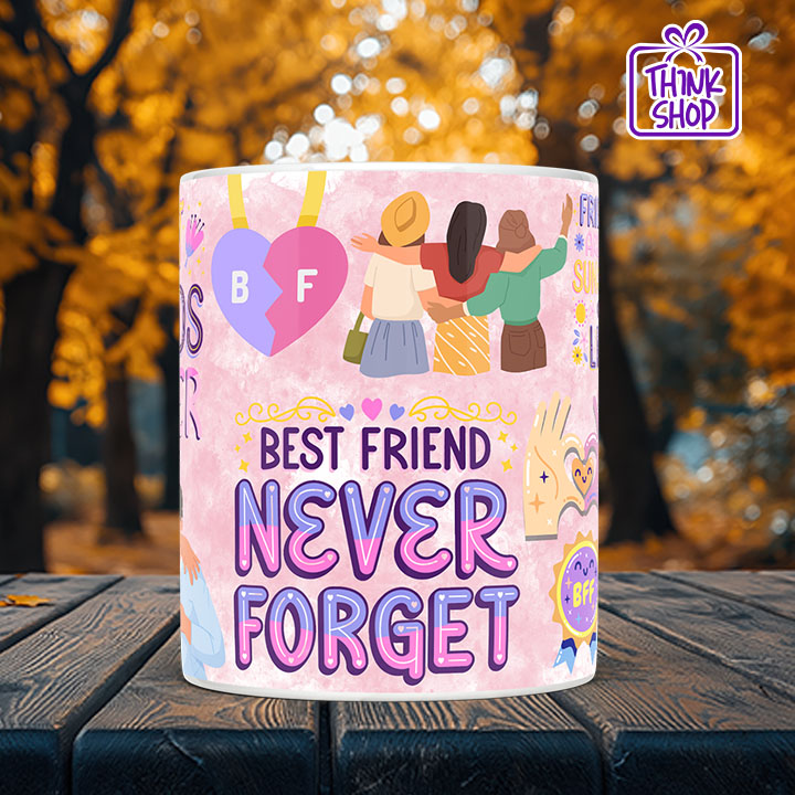 Picture of Best friends Ceramic Mug,Friends Huggingn gift,Best Friend Never Forget,Gift for Friends