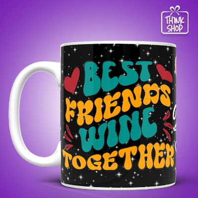Picture of BEST FRIENDS Ceramic Mug,Wine Besties gift,Gift for Friends