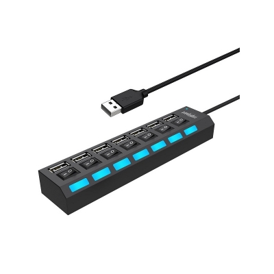Picture of 7 in 1 USB Hub Individual ON/Off Switches LED indicator