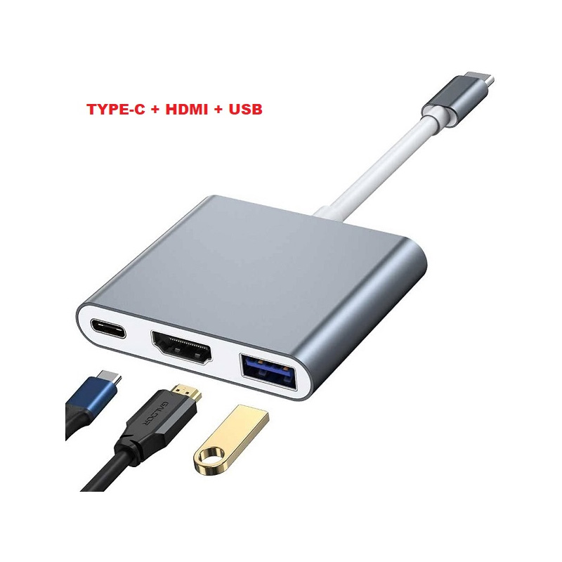 Picture of 3 In 1 Multiport Adapter USB Type C HDMI USB 3.1 Converter