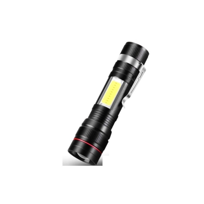 Picture of Mini Zoom Torch Light Flashlight Rechargeable USB Torch COB With Pen Clip