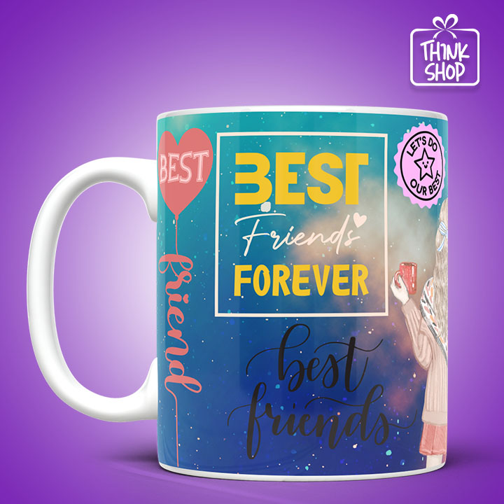 Picture of Two Friends Holding Cramic Mug, Let's Do Our Best Friendship goals Gift, Gift for Friends