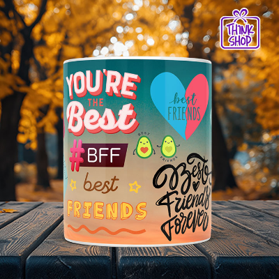 Picture of Your Are The Best Mug, Cartoon Best Friends Foreve, Duo Friends Friendship Gift for Friends