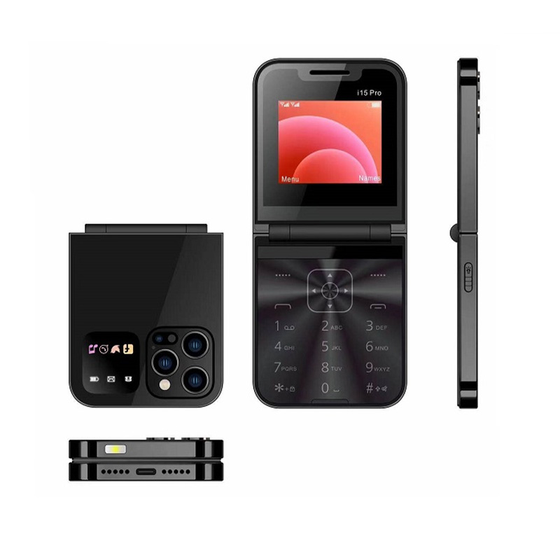 Picture of i15 Pro Flip Fold Phone Dual Sim With Cover