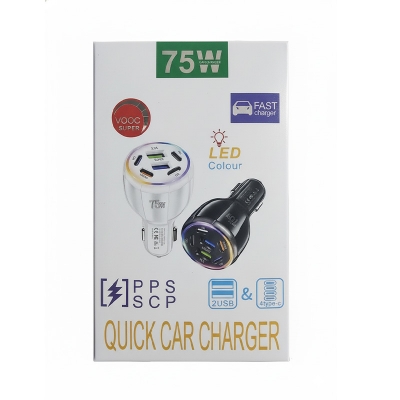 Picture of 75W Quick Car Charger 2 USB 4 Port Type-C