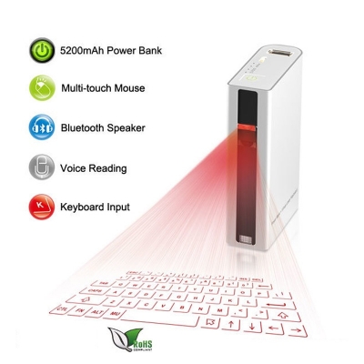 Picture of F3 Projection Bluetooth Keyboard 5200mAh Power Bank Option