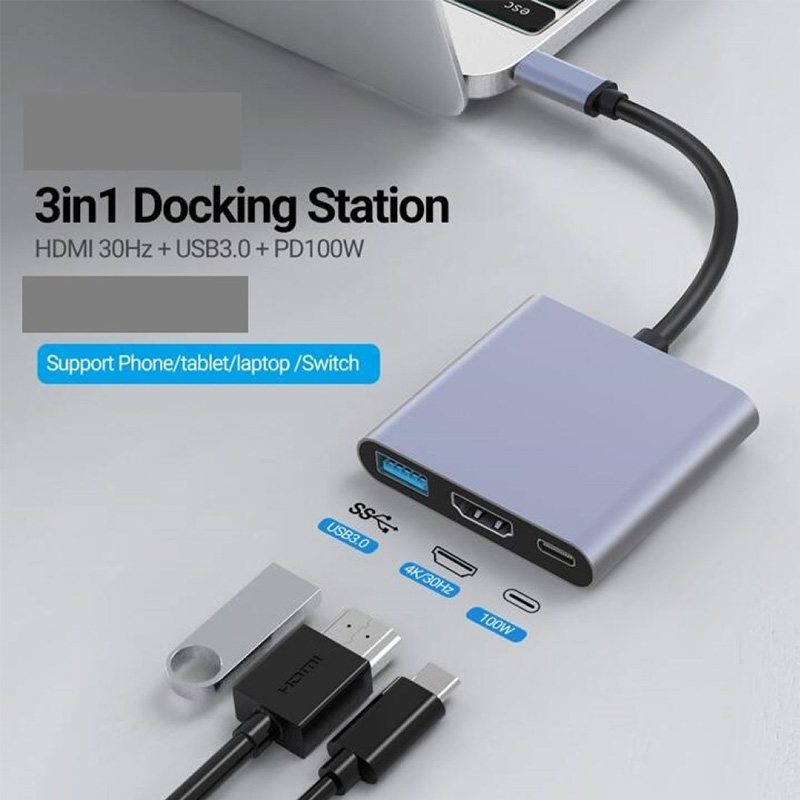 Picture of 3 In 1 Multiport Adapter USB Type C HDMI USB 3.1 Converter