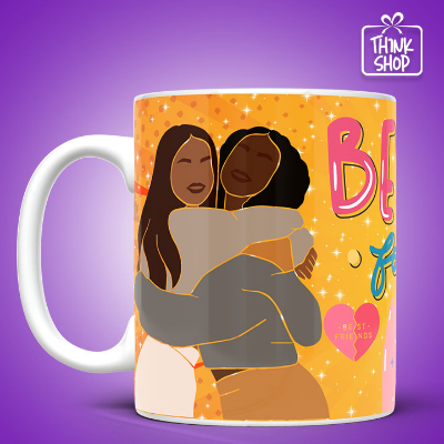 Picture of BESTIES Forever Cramic Mug, Best Friends Love & Heart Hands, Bestie Love gift, Gift for Friends