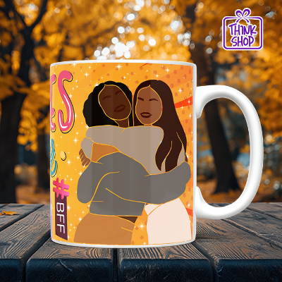 Picture of BESTIES Forever Cramic Mug, Best Friends Love & Heart Hands, Bestie Love gift, Gift for Friends