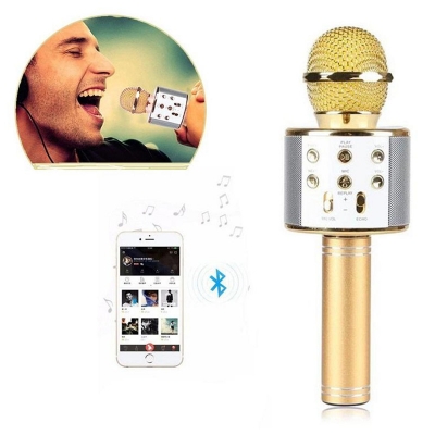 Picture of Bluetooth Microphone WS-858 Karaoke Gold