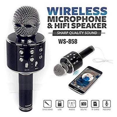 Picture of WS858 Bluetooth Wireless Karaoke Microphone MIC Speaker - Black