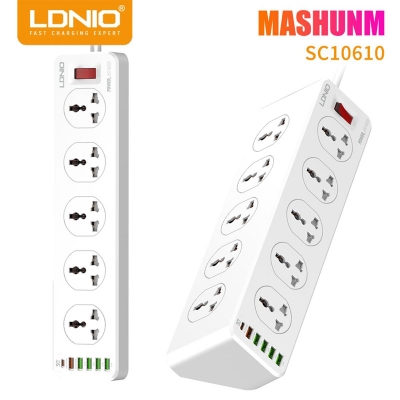 Picture of LDNIO 10 Outlet Sockets 6 USB Ports PD & QC3.0 Power Extension 30W