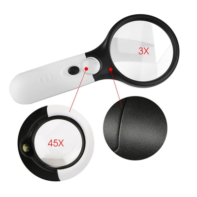 Picture of Magnifying Glass 45X Zoom With 3 Led Light