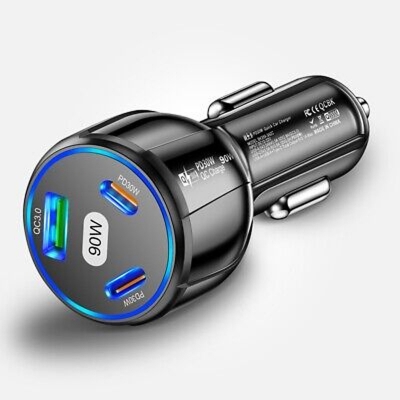 Picture of 90W Car Charger 3 Port PD Fast Charging