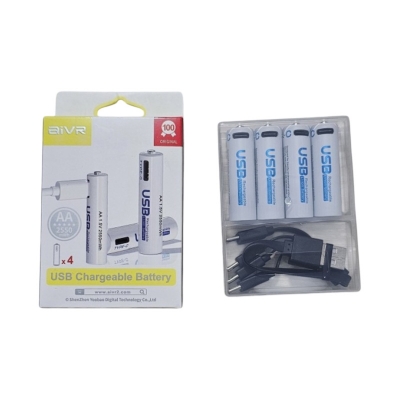 Picture of AiVR AA Type-C Batteries 2550mAh USB Rechargeable 4pc