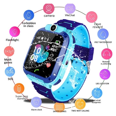 Picture of Q12 Kids Smart Watch Water Reset Touch Sim Supported Anti-loss Device