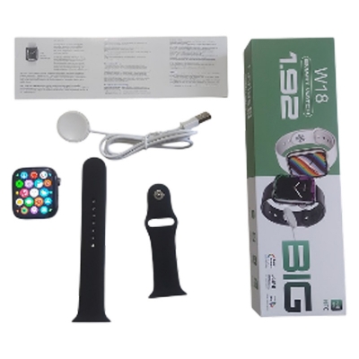 Picture of W18 Smartwatch 1.92 Big Display Calling Option Metal Body Wireless Charger Series 8 - Bluetooth Headphone