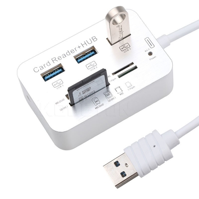 Picture of 7 In 1 Card Reader With 3 USB Hub