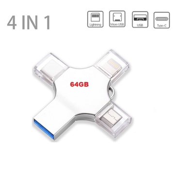 Picture of 4 in 1 Flash Drive OTG Pen Drive 64GB Metal Body