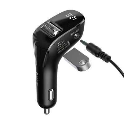 Picture of Baseus Streamer F40 AUX Wireless MP3 Dual USB 3A Car Charger Bluetooth 5.0