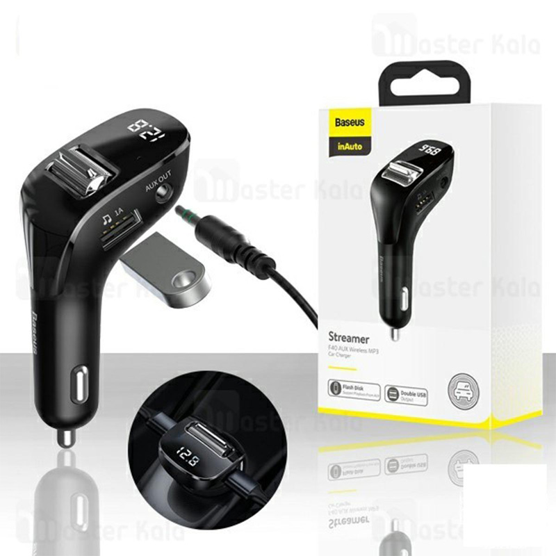 Picture of Baseus Streamer F40 AUX Wireless MP3 Dual USB 3A Car Charger