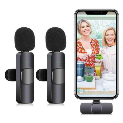 Picture of K9 Rechargeable Dual Wireless Microphone For iPhone And type - c