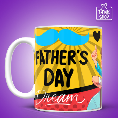 Picture of I Love You Dad Cartoon Coffee Mug, Father and Son Love, Father's Day Dream Gift