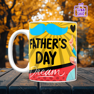Picture of I Love You Dad Cartoon Coffee Mug, Father and Son Love, Father's Day Dream Gift