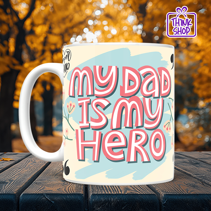 Picture of My Dad Is My Hero Coffee Mug, Father's Day Gift, World's Greatest Dad, Best Dad Gift