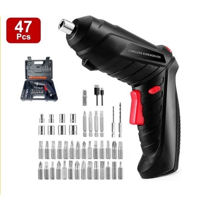 Picture of 47pc Cordless Electric Screwdriver Rechargeable Lithium Battery Mini Drill