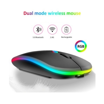 Picture of Dual Mode Wireless Bluetooth Mouse Rechargeable RGB