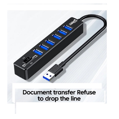 Picture of 6 Port USB Hub Splitter Multiple Extender TF SD Card