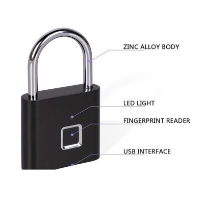 Picture of AR08 Fingerprint Lock 10 Finger Support Rechargable Waterproof