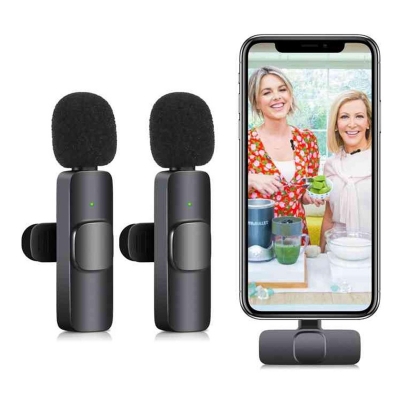 Picture of K9 Rechargeable Dual Wireless Microphone For iPhone And type - c