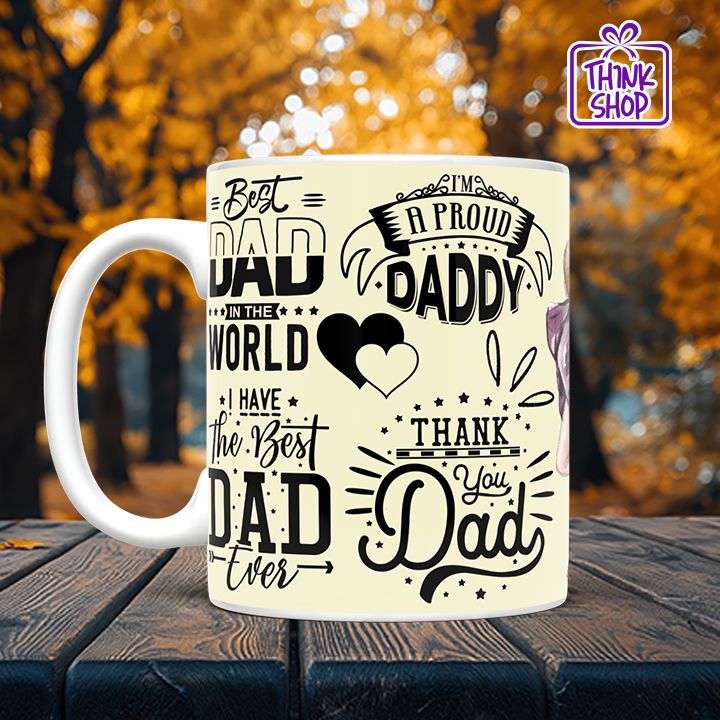 Picture of I Love You Dad Ceramic Mug, Unique Birthday Gift Idea for Dads from Daughter or Son