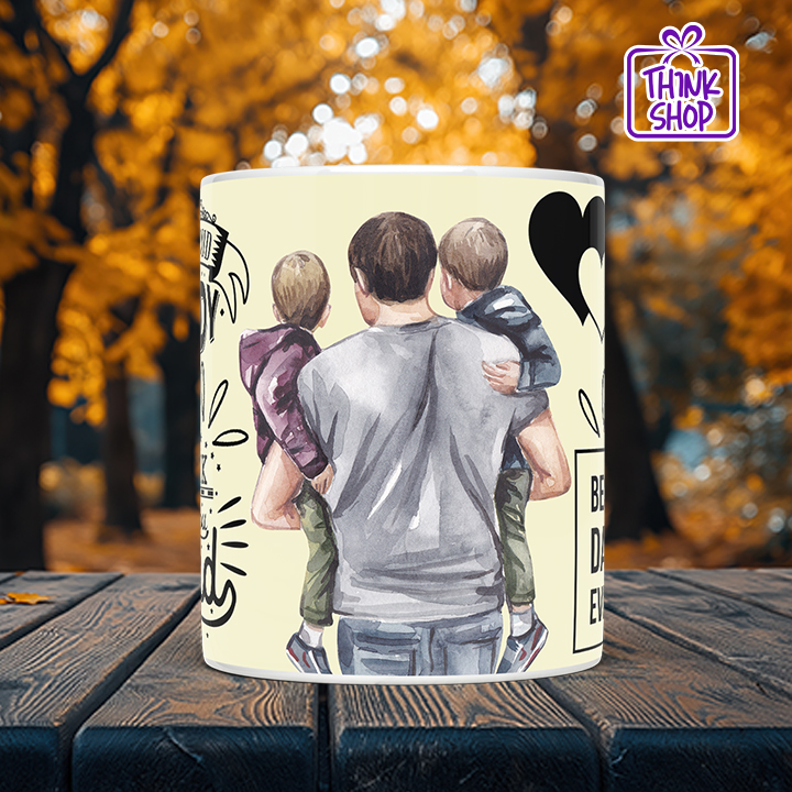 Picture of I Love You Dad Ceramic Mug, Unique Birthday Gift Idea for Dads from Daughter or Son