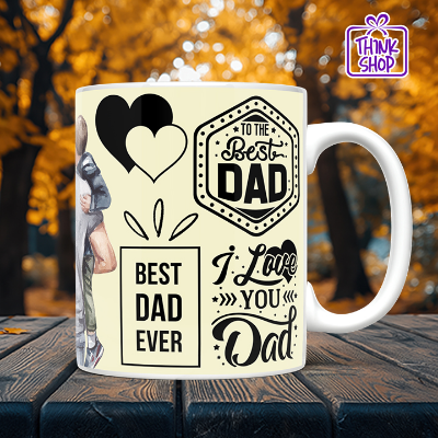 Picture of I Love You Dad Ceramic Mug, Unique Birthday Gift Idea for Dads from Daughter or Son