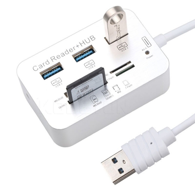 Picture of 7 In 1 Card Reader With USB Hub