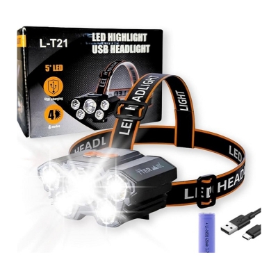 Picture of 5 head T21 LED USB Headlight