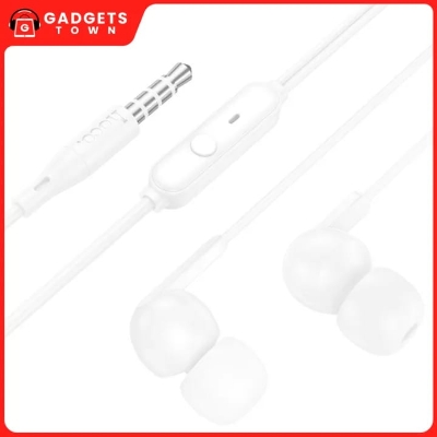 Picture of Hoco M124 Wide Wired Earphones | 10 mm Drivers | 3.5 mm AUX Jack | 1.2 m Tangle-Free Cable | In-Line Mic & Single-Button Control | Universal Compatibility