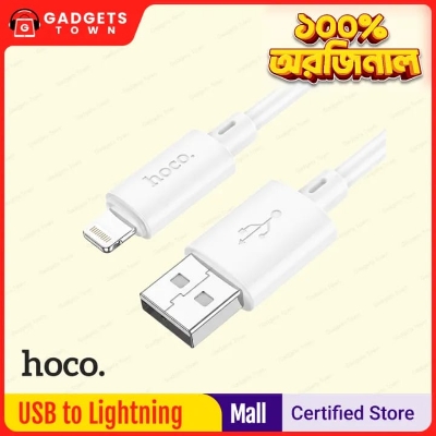 Picture of Hoco X88 USB‑A → Lightning Cable | 1 m Heavy‑Duty PVC | 2.4 A Fast Charge & 480 Mbps Data Sync | 4‑Core 3.5 mm OFC Wire | Durable Connectors | iPhone & iPad Compatible