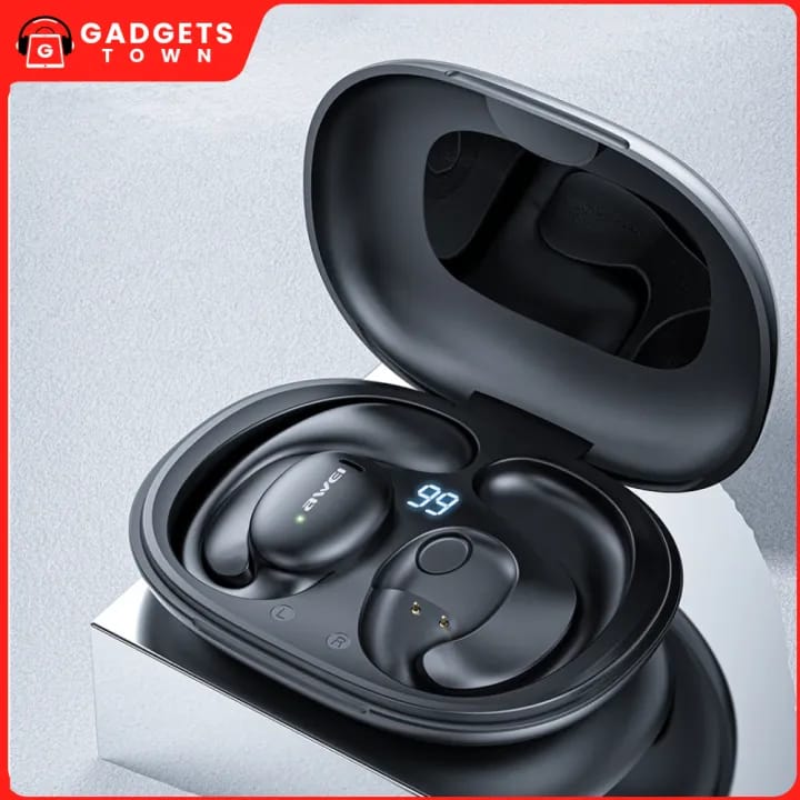 Picture of Awei | T80 Air OWS Open-Ear Wireless Earbuds | Bluetooth 5.3 (Jieli AD6973D4) | 10h Play, 9h Talk | 16mm Driver | 450mAh Case, 110mAh Buds | IPX6, Type-C, LED Display | For Android & iPhone.