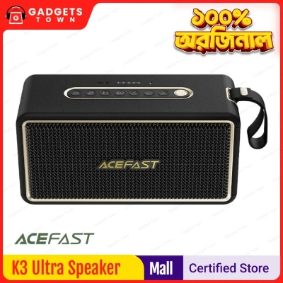 Picture of ACEFAST | K3 Ultra | 120W Peak Bluetooth 5.4 Portable Speaker | 3 Drivers (1×66W + 2×27W) + 2 Passive Radiators | IPX6 | 4500mAh ≈19H | TWS Stereo | DSP & RGB Lights | USB/TF/AUX | USB-C Charging | Outdoor Party Speaker