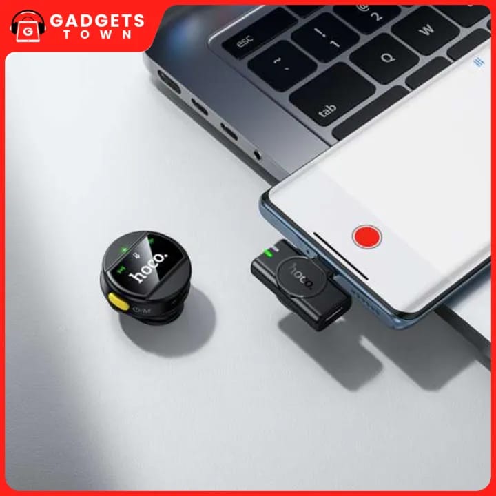 Picture of HOCO | L21 “Charm” Wireless Lavalier Microphone | Type-C or Lightning Receiver | Omnidirectional Electret, ENC Noise Reduction | Clip-On, Plug & Play | For Android & iPhone