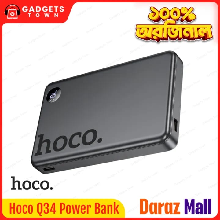 Picture of HOCO | Q34 Clever 10000mAh Magnetic Wireless Power Bank | PD 20W USB-C + 15W/10W/7.5W/5W Wireless | USB-C 18W Input | LED Digital Display | Aluminum Alloy Body | For Android & iPhone