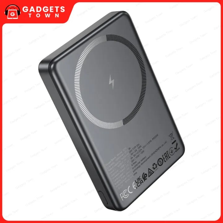 Picture of HOCO | Q34 Clever 10000mAh Magnetic Wireless Power Bank | PD 20W USB-C + 15W/10W/7.5W/5W Wireless | USB-C 18W Input | LED Digital Display | Aluminum Alloy Body | For Android & iPhone