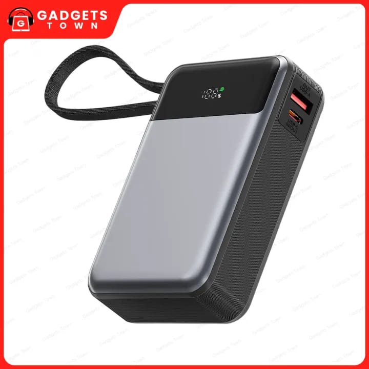 Picture of ACEFAST | M21 PD65W 20000mAh Power Bank with Built-in USB-C Cable | 65W USB-C PD + 22.5W USB-A | PPS/PD3.0/QC4+ | LED Digital Display, Pass-Through, Multi-Protection | 108×68×32.5mm, 345g | For Android, iPhone &