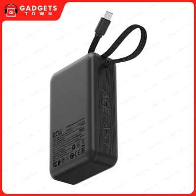 Picture of ACEFAST | M21 PD65W 20000mAh Power Bank with Built-in USB-C Cable | 65W USB-C PD + 22.5W USB-A | PPS/PD3.0/QC4+ | LED Digital Display, Pass-Through, Multi-Protection | 108×68×32.5mm, 345g | For Android, iPhone &