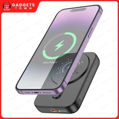 Picture of HOCO | J117A Esteem 10000mAh Magnetic Wireless Power Bank | PD 20W USB-C + 15W/10W/7.5W/5W Wireless (MagSafe 7.5W) | Type-C 18W Input | LED Power/Fast-Charge Indicator | For iPhone 12-15 & Android