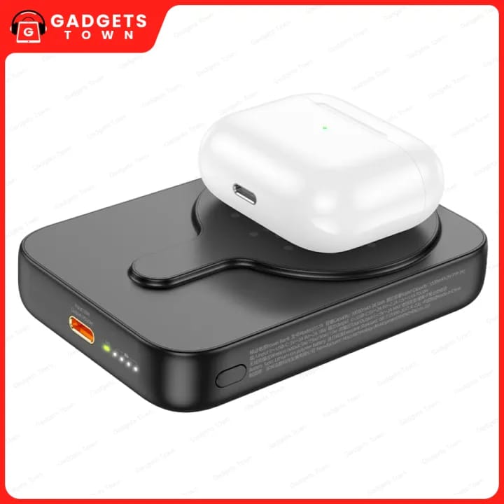 Picture of HOCO | J117A Esteem 10000mAh Magnetic Wireless Power Bank | PD 20W USB-C + 15W/10W/7.5W/5W Wireless (MagSafe 7.5W) | Type-C 18W Input | LED Power/Fast-Charge Indicator | For iPhone 12-15 & Android